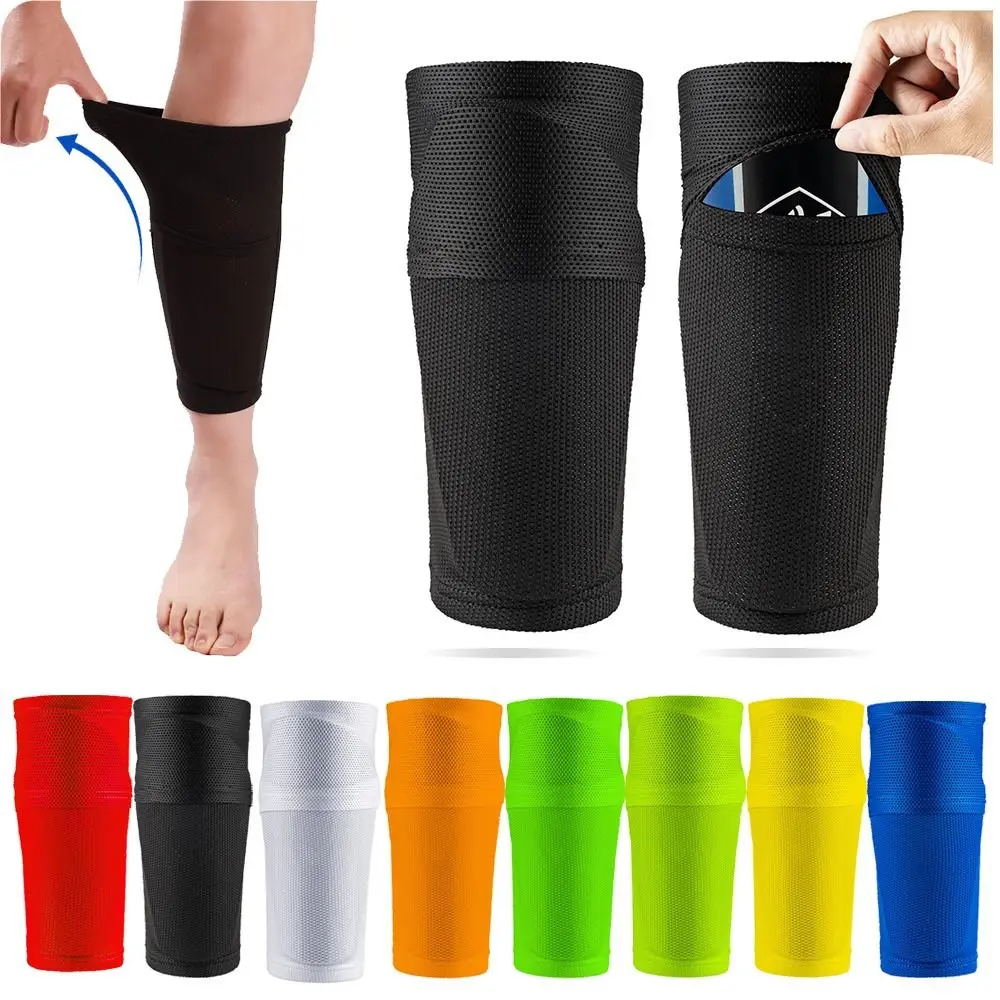 

Nylon Protection With Guard Sock Shin Pocket Sleeves Crashproof Calf Protector Shin Football Protector 1pair Training Soccer Leg