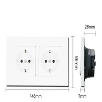 146 double european standard round hole wall socket panel 16a european standard german concealed power switch socket
