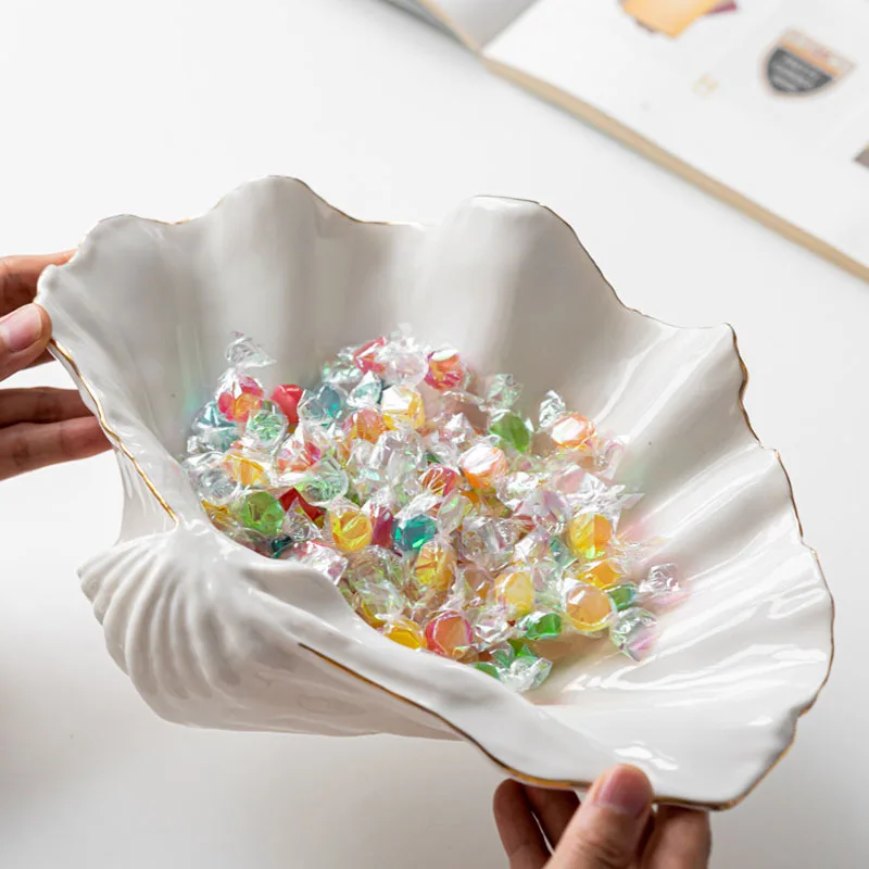 

Shell Shape Ceramic Plates Dinner Dish Steak Salad Tray Table Decoration Starfish Tableware Kitchen Decor Living Room decoração