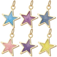 bohemian painting enamel star charms gold color moon sun dangle charms for jewelry making supplies diy earring necklace
