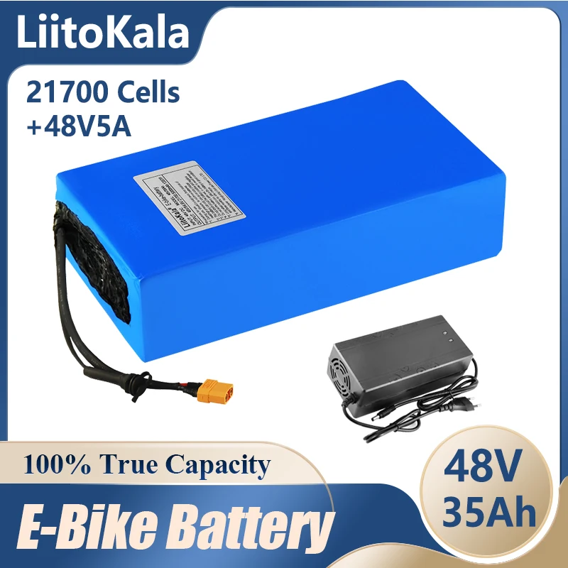 

Аккумулятор для электрического велосипеда LiitoKala, 48 В, 35 А · ч, 21700, 13S7P, 48 В, 35 А · ч, 1500 Вт