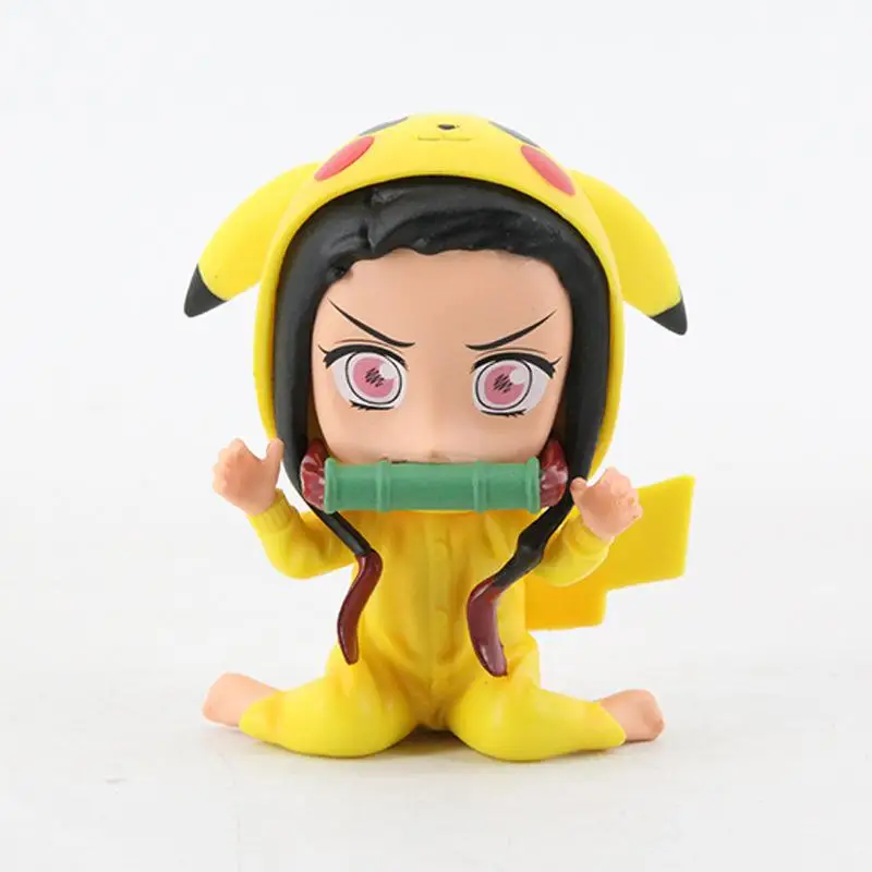 

kawaii Anime Demon Slayer Kimetsu No Yaiba Kamado Nezuko Action Figure Cute for Kids Collectible Model PVC Doll Toys
