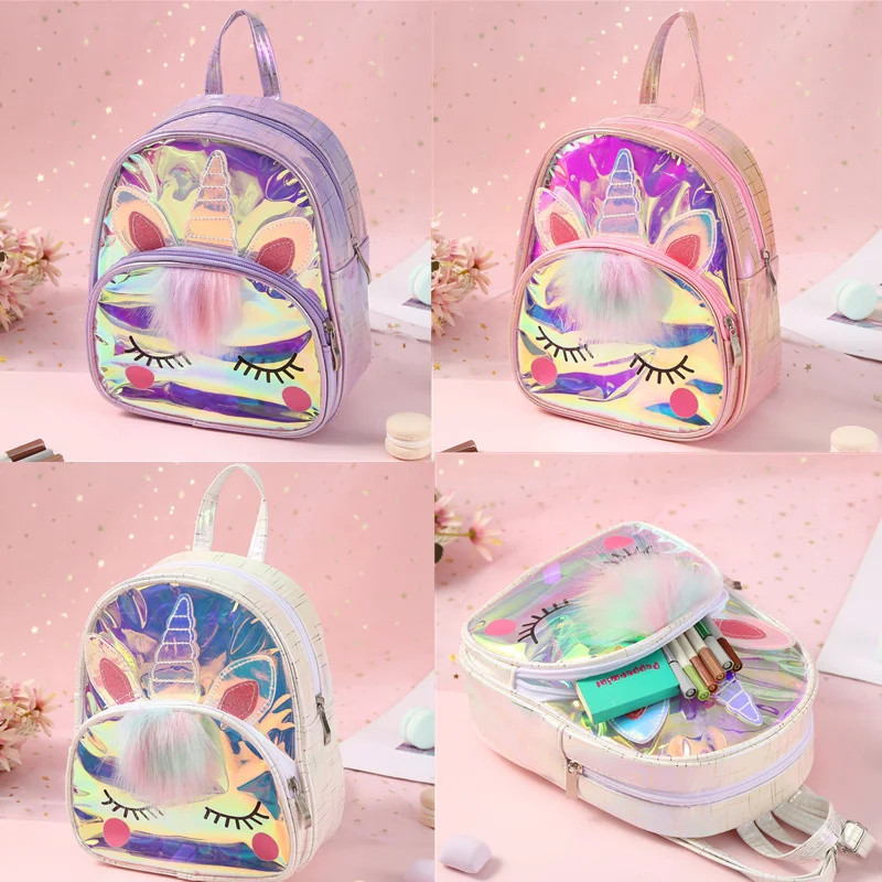 

Cute Unicorn Waterproof TPU School Bag Jelly Backpack Children Kids Lovely Animal Laser Cartoon Shoulder