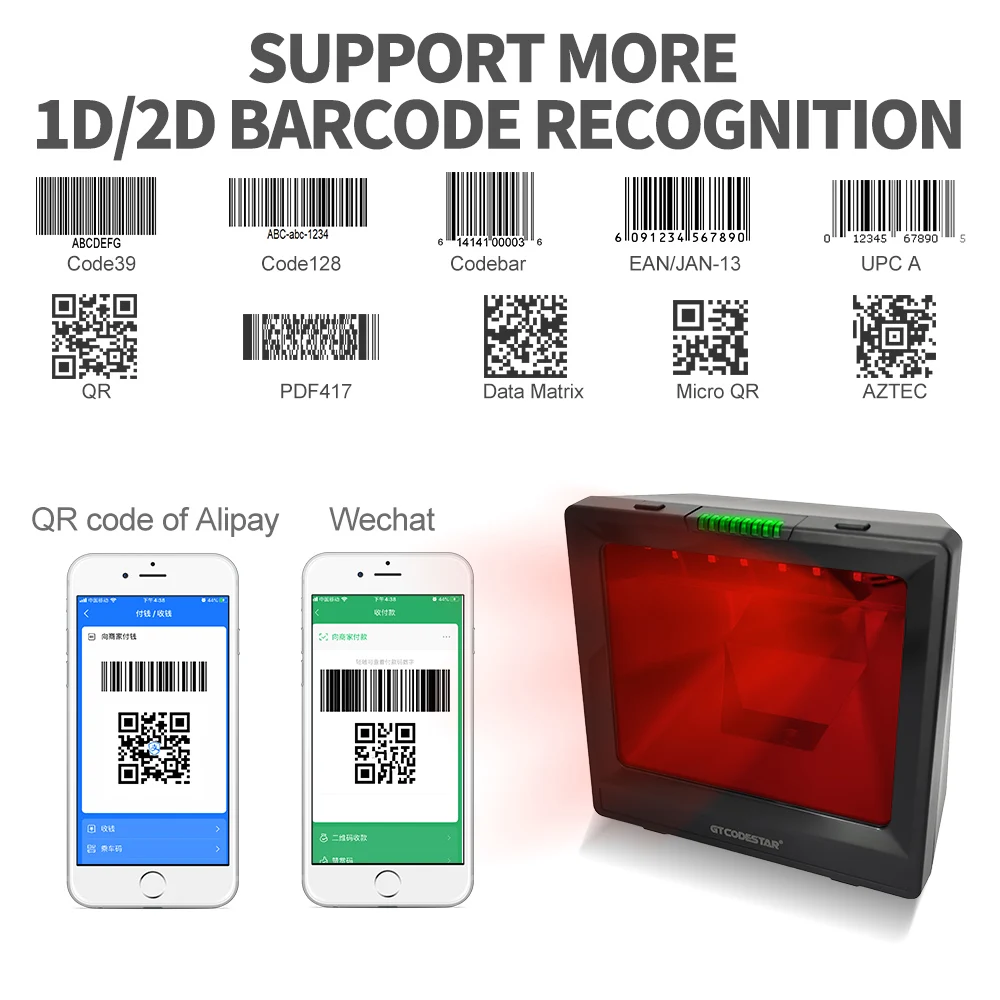 Всенаправленный сканер штрих-кода 2d и сканеры Qr-кода считыватель Qrcode