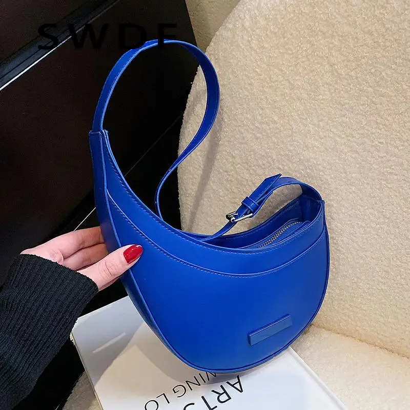 

SWDF 2022 Spring Trendy Women's Designer PU Leather Handbag Luxury Brand Fashion Lady Irregular Underarm Shoulder Crossbody Bags