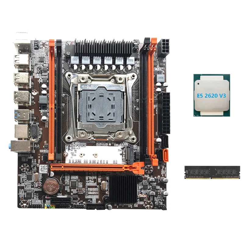 

Материнская плата X99H, системная плата с поддержкой DDR4 RAM, с процессором E5 2620 V3 + DDR4 4G 2666 МГц RAM