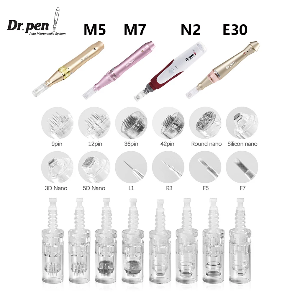 

20PCS Original Dr.pen Dermapen N2/M5/M7/E30 Derma Pen Replacement Bayonet Needles Cartridges 1/3/5/7/9/12/24/36/42 Pins Nano