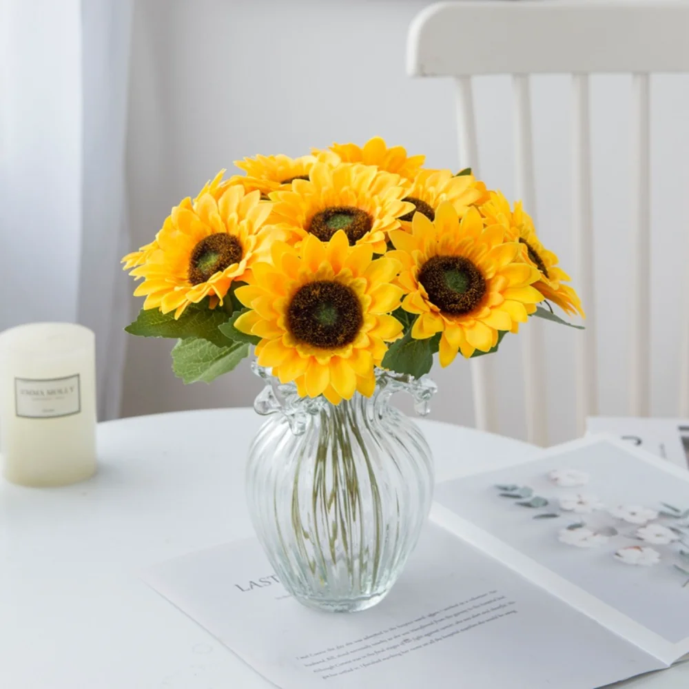 

3pcs Sunflower Simulation Bouquet Home Table Decoration Flower Wall Artificial Flowers Dining Table Decoration Accessories