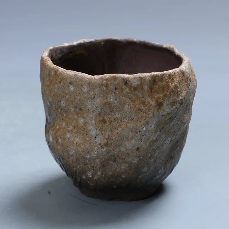 

Handmade Firewood Tea Cup Glazed Small Wood Kiln Pine Wood Burning Master Cup Wood Fire Cup
