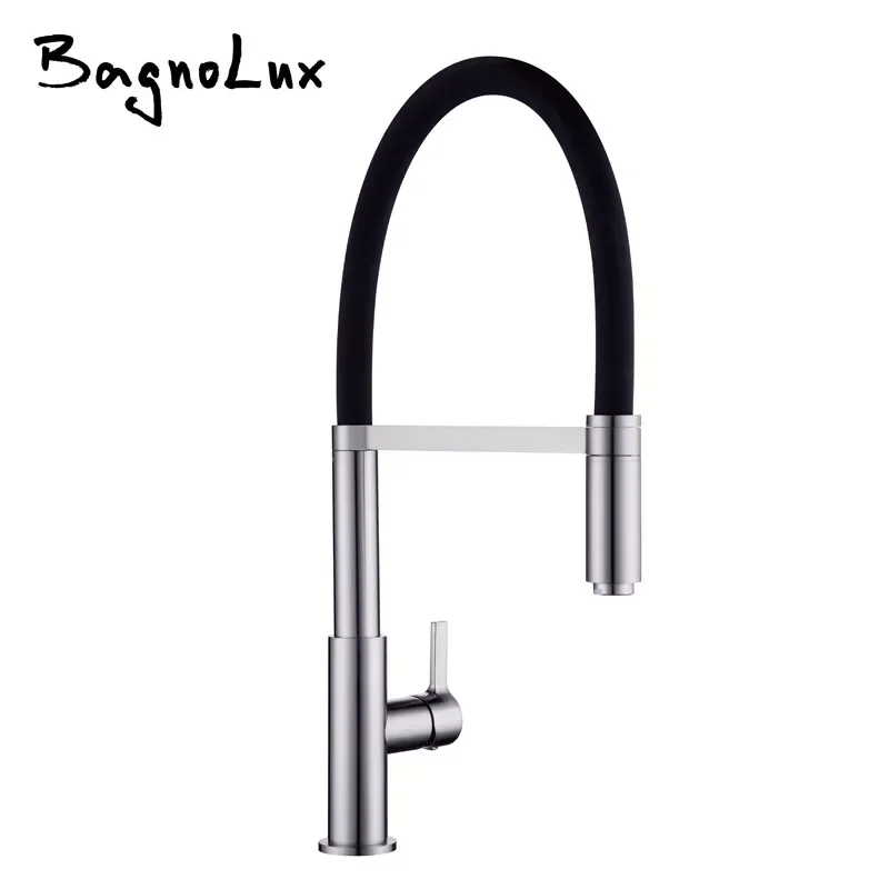 

Premium Deck Mounted Pre-Rinse Pull-Down Kitchen Sink Mixer Faucet Taps with Gooseneck pull out Spray Single Lever Metal Handle