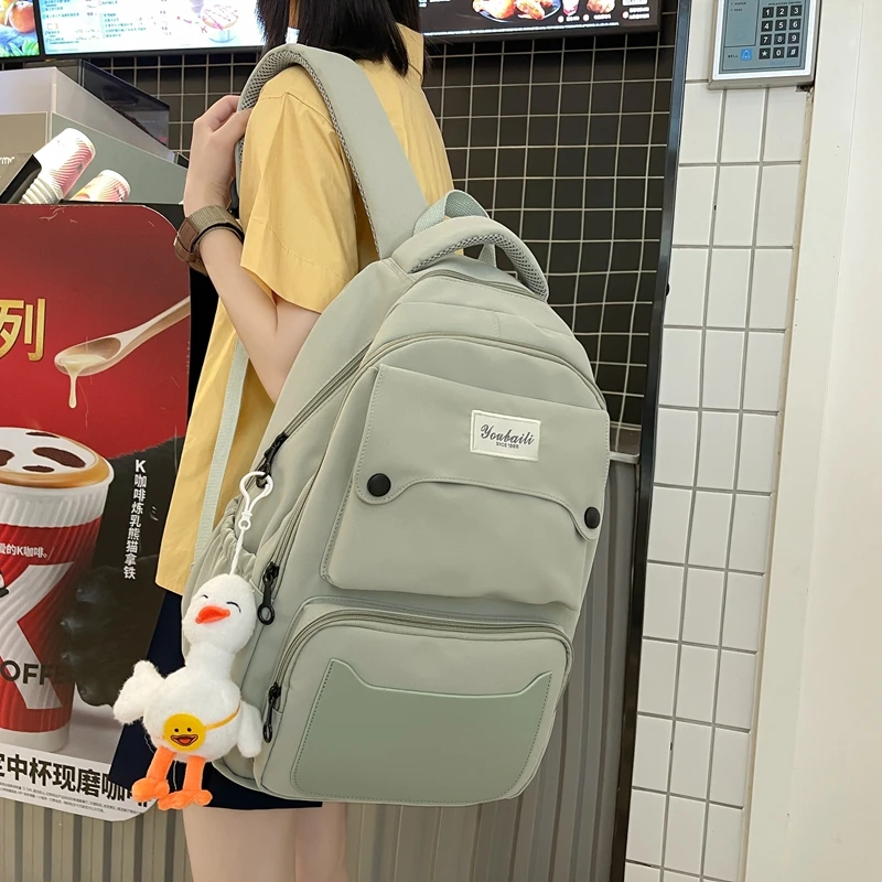 

Trend Women Backpack Large Capacity Waterproof College SchoolBag Cute Nylon Female Backpacks Teenage Travel Laptop Bag Mochila