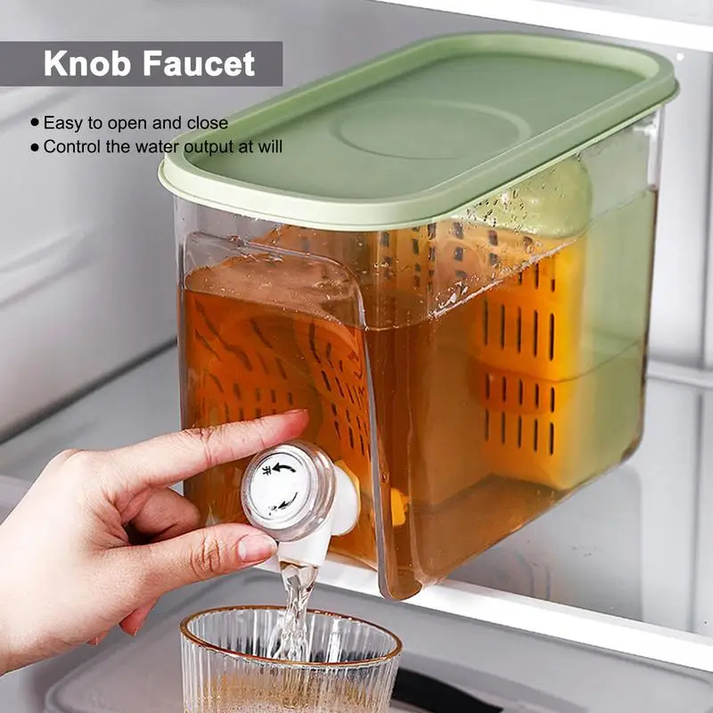 

Portable Beverage Dispenser Water Container For Fridge Water Bottle Lemonade Juice Multi Purpose Water Pitcher For Home Kitchen