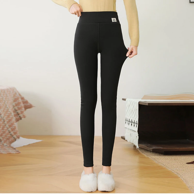 Autumn Winter High Waist Plus Velvet Thick Warm Leggings Lady Casual Fashion Pencil Pants Women Slim All-match Bottomed Trousers