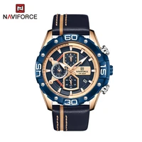 naviforce watches for men luxury sport chronograph quartz wristwatch business genuine leather waterproof clock montre femme 2021