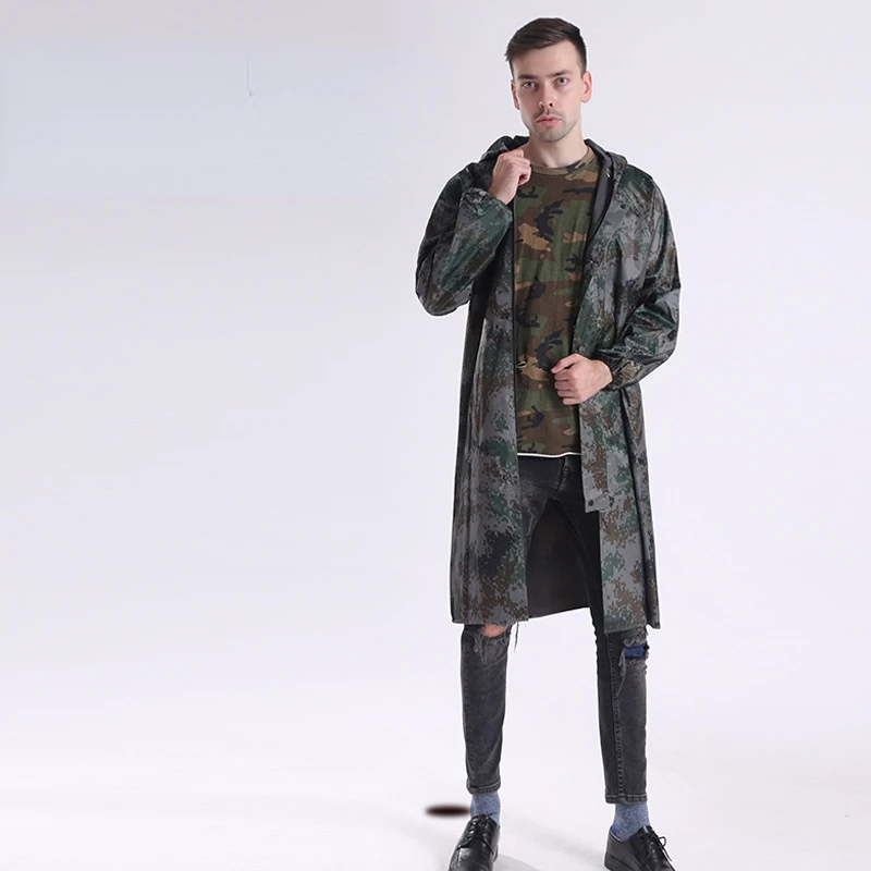 

Emergency Hoodie Raincoat Men Waterproof Overall Cycling Camouflage Poncho Raincoat Long Running Poncho Hombre Rain Gear AB50YP