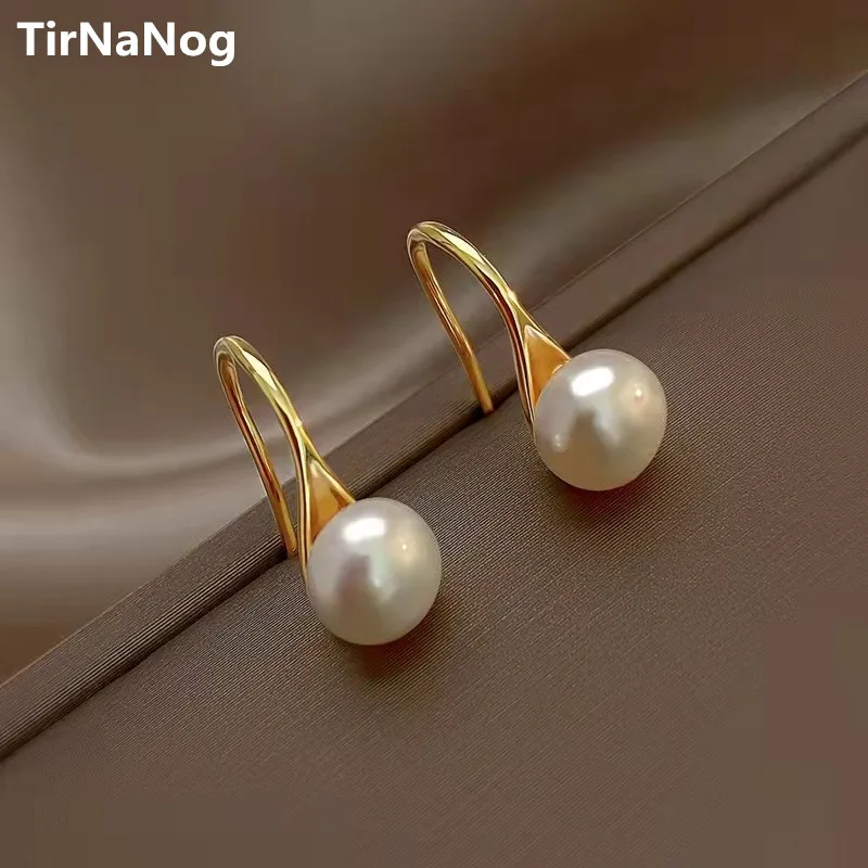 

Han Edition Retro Baroque Freshwater Pearl Earrings Fashion Elegant Natural Geometry Ear Hook Earrings Women Jewelry Gifts