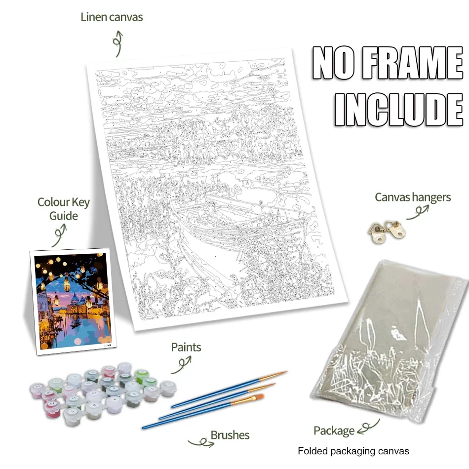 118302 60X75 см краска по номерам для взрослых морской город DIY ручная роспись маслом