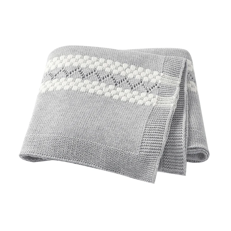 

Baby Blankets Knitted Newborn Infant Boys Girls Cotton Monthly Swaddle Wrap Sleep Sacks 90*70cm Comfortable Toddler Quilts Stuff