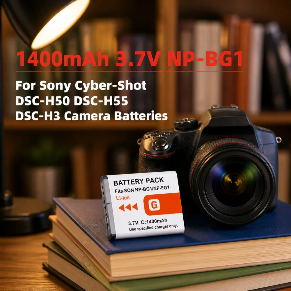 Фото Высококачественная перезаряжаемая батарея NP-BG1 1400 мАч 3.7В для цифровых камер Sony Cyber-Shot DSC-W100 WX1 H3 H7 H50 H55 №2