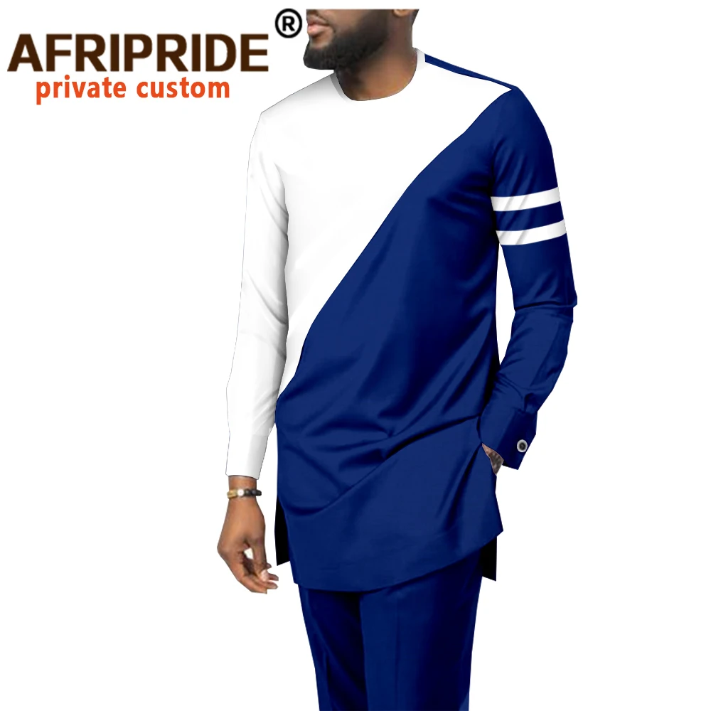 Tracksuit Men African Clothing Print Shirt Suit Dashiki Outfits Slim Fit Pockets Attire Traditional Set AFRIPRIDE A2016009