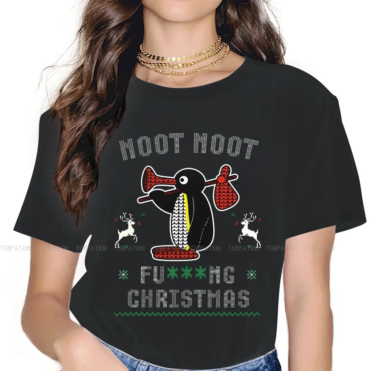 

Noot Noot Motherf Christmas Women Clothes Pingu Penguin Anime Oversized Korean StyleT-shirt Goth Vintage Female Blusas