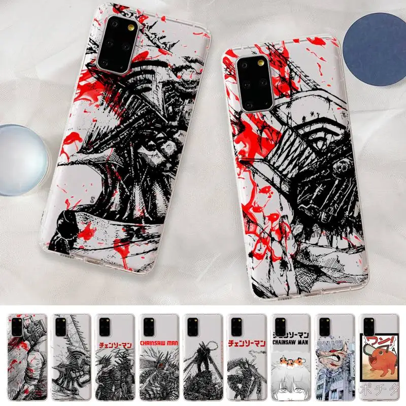 

Cartoon Chainsaw Man Pochita Phone Case For Samsung S 20 21 22 23 for Redmi Note7 8 9 10 for Huawei P20 30 40 Clear Case