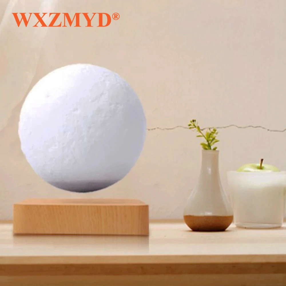 LED 3D Touch Moon Night Light Rotating Floating Lamp Touch 3 Colors Magnetic Levitation Bedroom Desk Lamp for Holiday Decoration