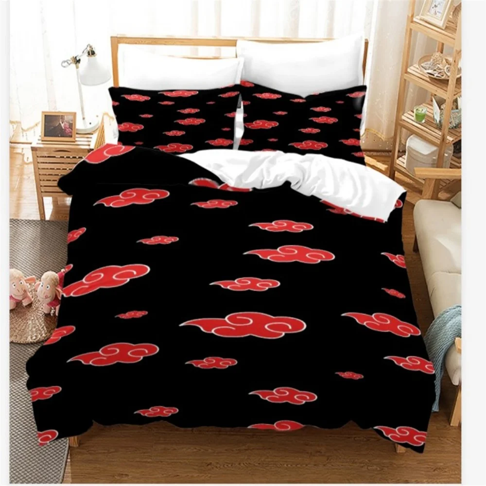 

Red Cloud Anime 3D Cartoon Duvet Cover Sets Comforter Bed LinenKids Bedding Set Akatsuki Japan Twin Queen King Single Size Gift