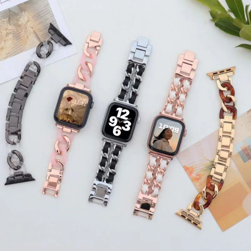 

Bracelet for apple watch series 6 se 7 band 45mm 44mm 41mm 40mm Stainless Steel Metal bands for iwatch 3 strap 42mm 38mm correa