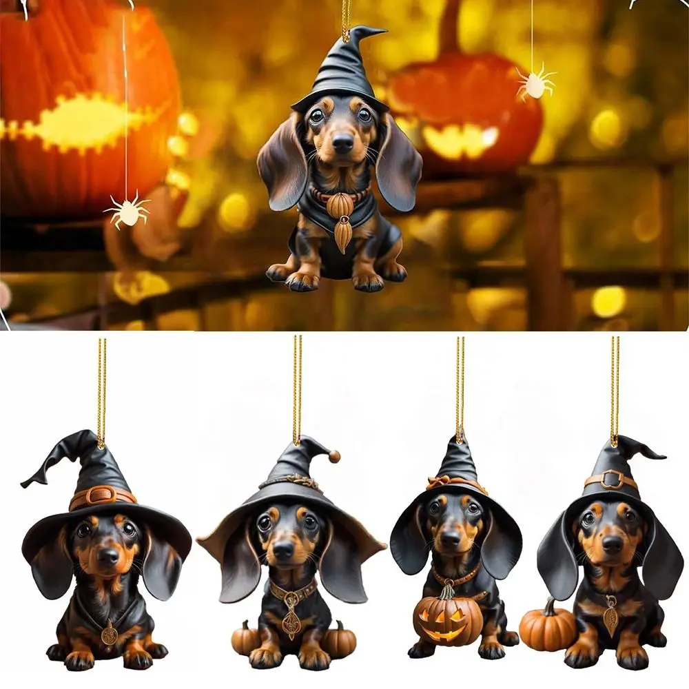 

Акриловая подвеска на зеркало заднего вида в виде ведьмы, собаки