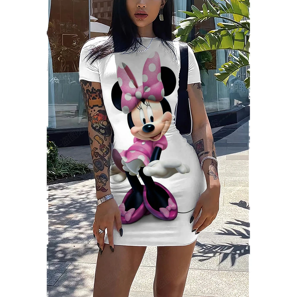

Disney Mickey and Minnie Temperament Casual Print Tight Hip Short Skirt Ladies Slim Fit Slim Fit Skirt 2022 New