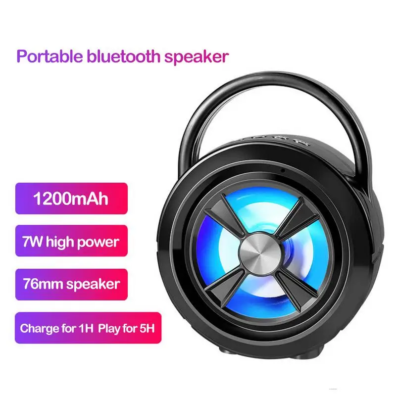 

Портативный Bluetooth 5.1 динамик, FM-радио, супер громкий бас, беспроводной динамик