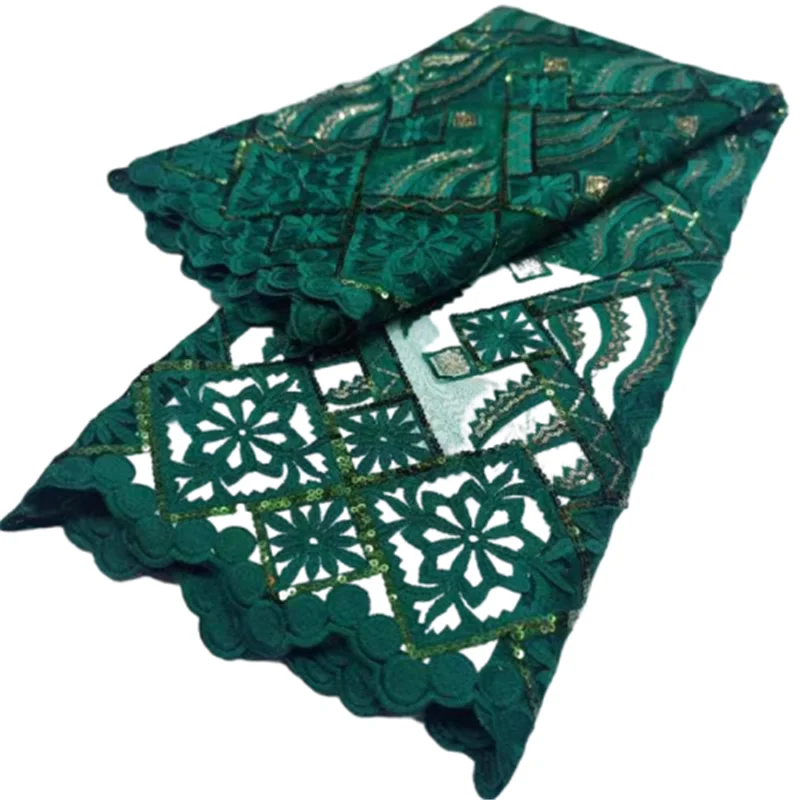 2021 новые зеленые блестки африканские кружевные ткани 2022 вышитая