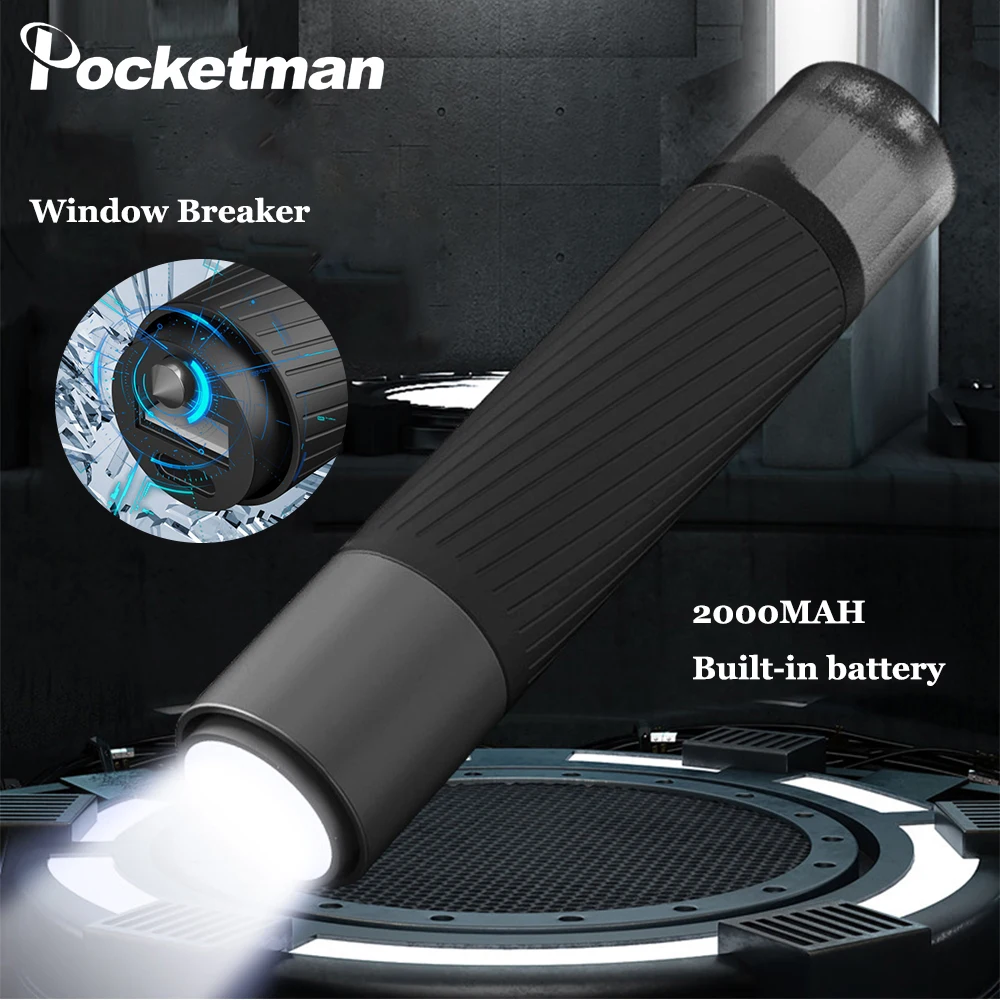 

Outdoor Camping LED Flashlight Waterproof Torch USB Rechargeable Flashlights Emergency Light with Battery USB Cable Hot Sale