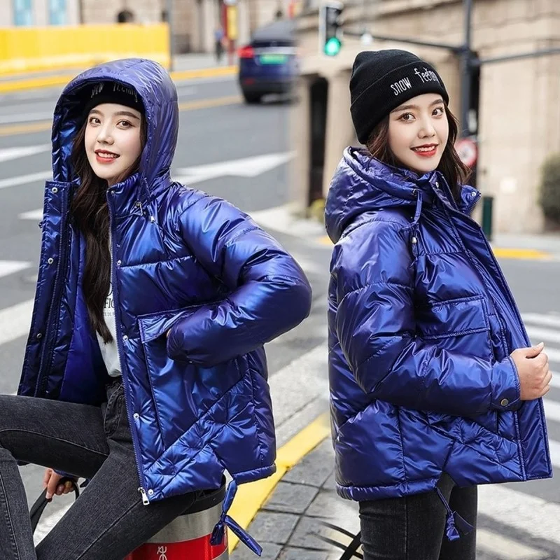 

Ladies' New Cotton Clothes Autumn and Winter Bright Face Wash-free Thick Korean Version Loose Cotton Jacket Cotton Short Coat