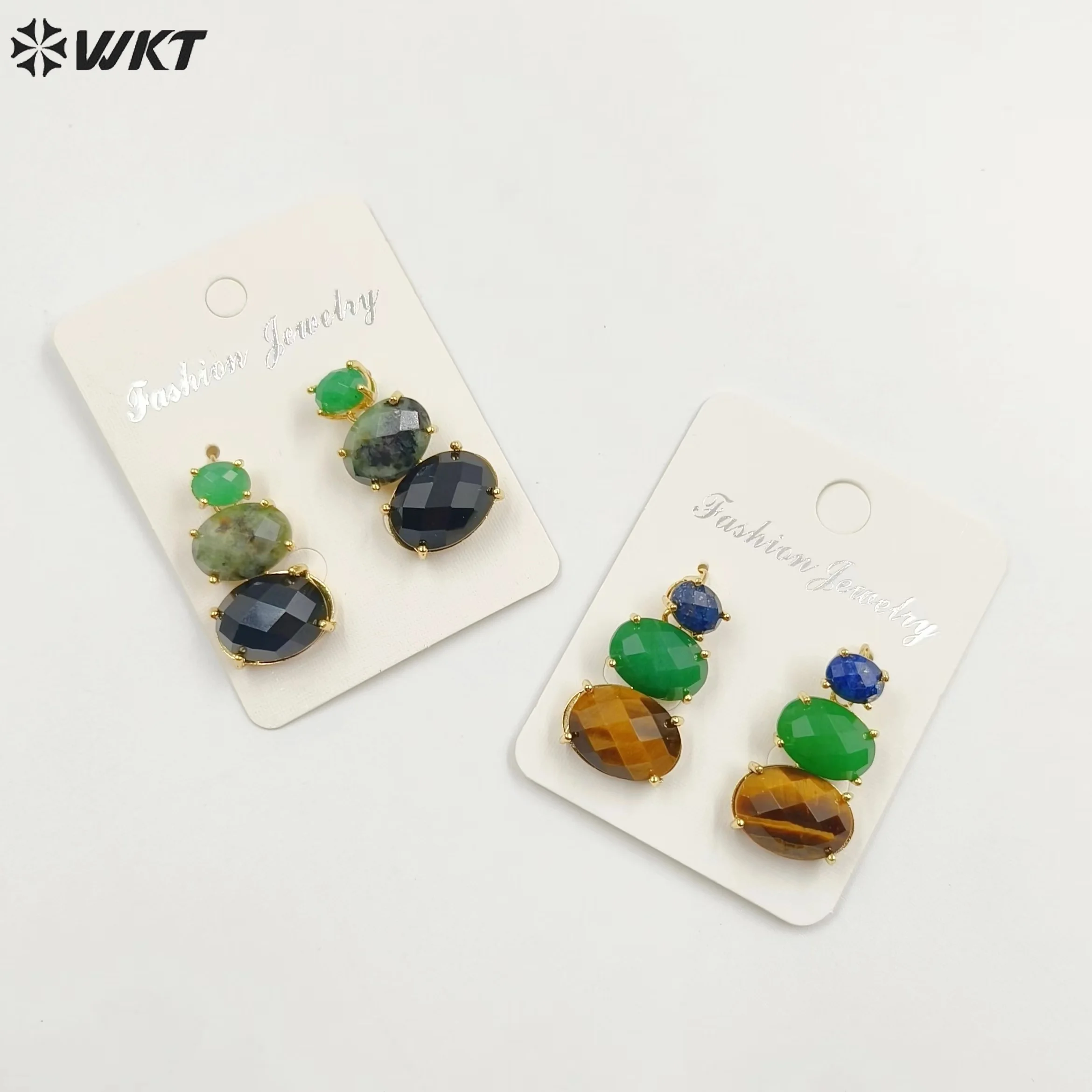 WT-E736 Великолепный новейший дизайн тройной зубец из драгоценного камня установка