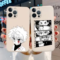 cute hunter x hunter antique white silicone phone case for iphone 13 12 11 pro xr x xs max 7 8 plus hxh anime soft cover fund