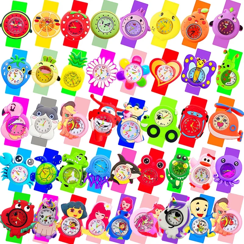 Детские часы От 1 до 16 лет, детские игрушки-пазлы для обучения времени, 49 разных стилей, наручные часы Slap, детские часы, подарок на день рождения для мальчиков и девочек