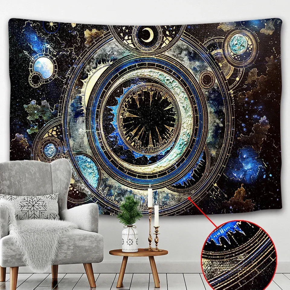 Звездный гобелен с мандалой настенный хиппи колдовство изысканный домашний