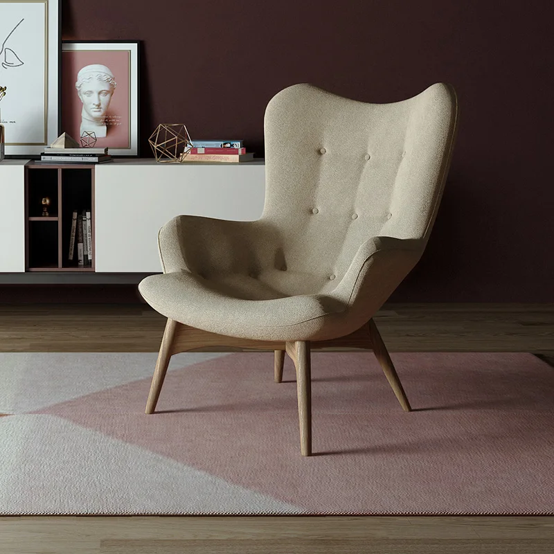 

zq Nordic Fabric Single Sofa Leisure Modern Minimalist Petal Chair Couch