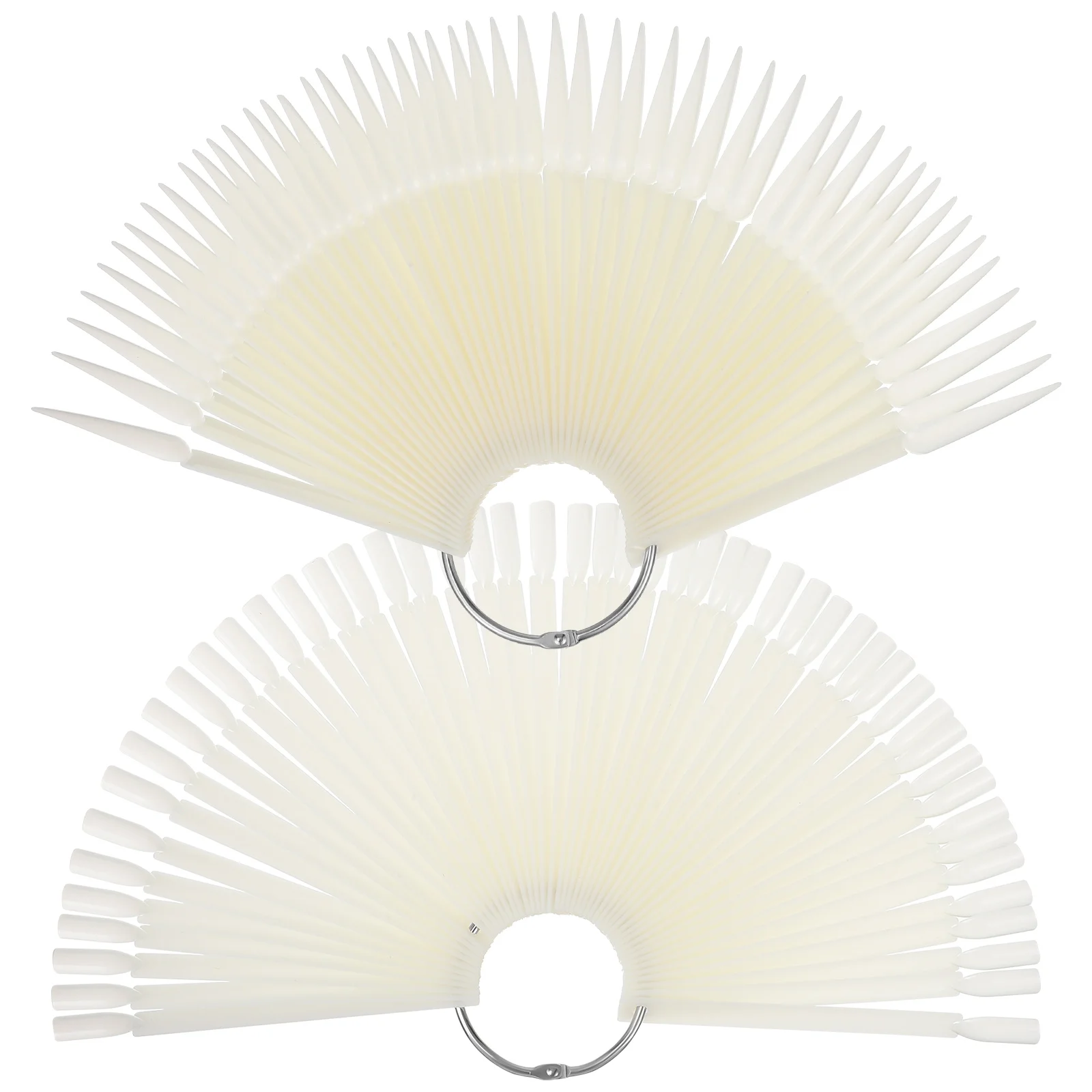 

200 шт. Типсы для ногтей, Типсы для ногтей в форме веера, Типсы с металлическими кольцами для маникюрного салона, начинающих