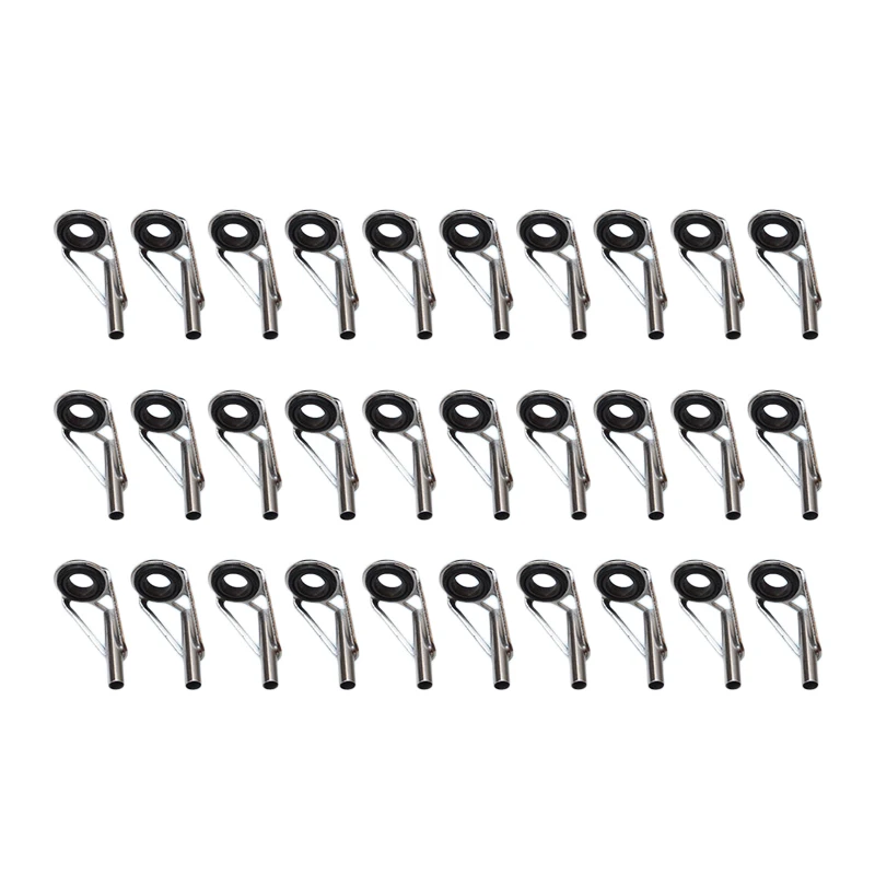

30 Pcs(5pcs For Each Diameter) Set Of 6 Diameters Solid Durable Smooth Iron Fishing Rod Guide Ring Saltwater New Sale