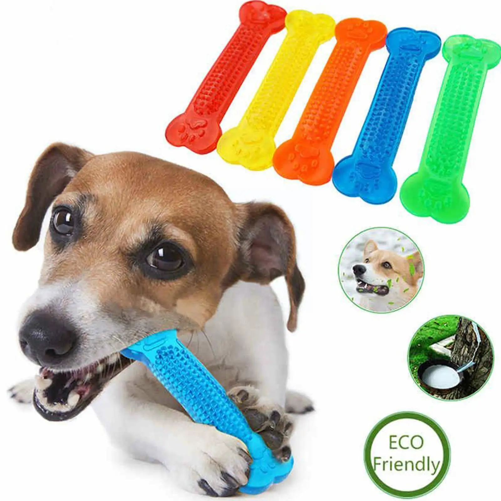 

Durable Dog Chew Toys Rubber Bone Toy Pet Dog Chew Toy Cleaning Toy Rubber Dog Accessories Interactive Bone Toys Tooth Toy Y6X5