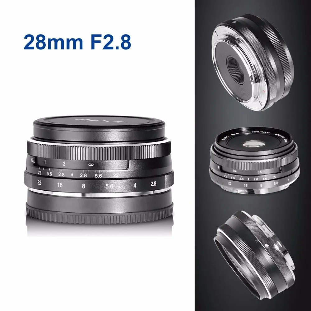 

Meike 28mm F2.8 Manual Focusing Lens Metal Body Multi Coated APS-C For Canon Nikon Sony Fujifilm Olympus Panasonic Lumix