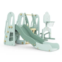new design for amazon kids plastic indoor play toys children playground slide with swing set