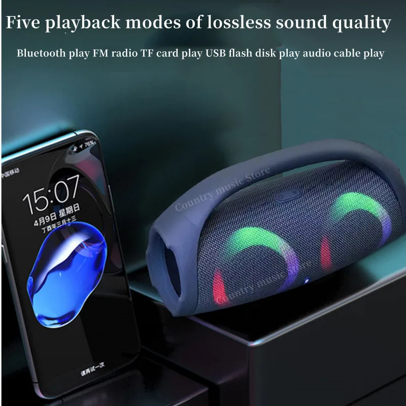 Portable Waterproof 100W High Power Bluetooth Speaker RGB Colorful Light Wireless Subwoofer 360 Stereo Surround TWS FM Boombox images - 6