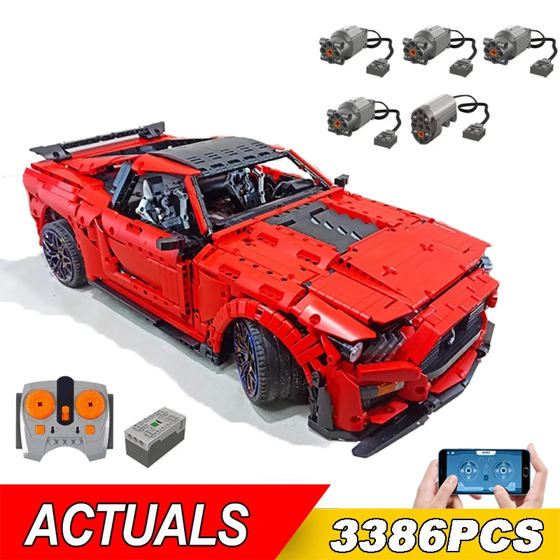 Building Block Shelby Gt500 Car Model Mustang Vehicle Bricks Toys For Kids Gifts
