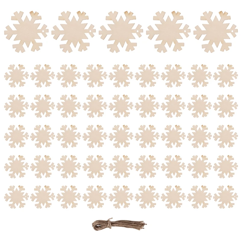 

Christmas Decorations Snowflake Wooden Cutout Snowflake Wooden Chips Decorations Blank Snowflake Wooden Ornaments