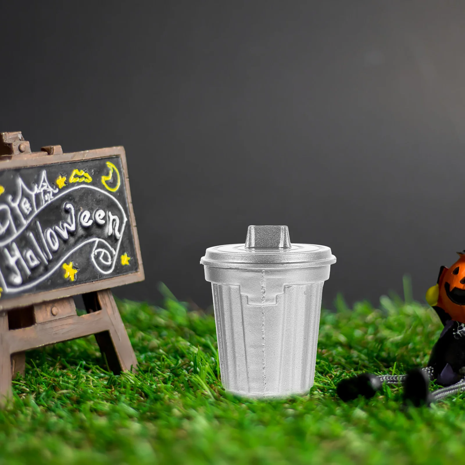 

Mini House Garbage Pail Ornament Tiny Accessories Miniature Trash Can Model Dustbin Miniatures