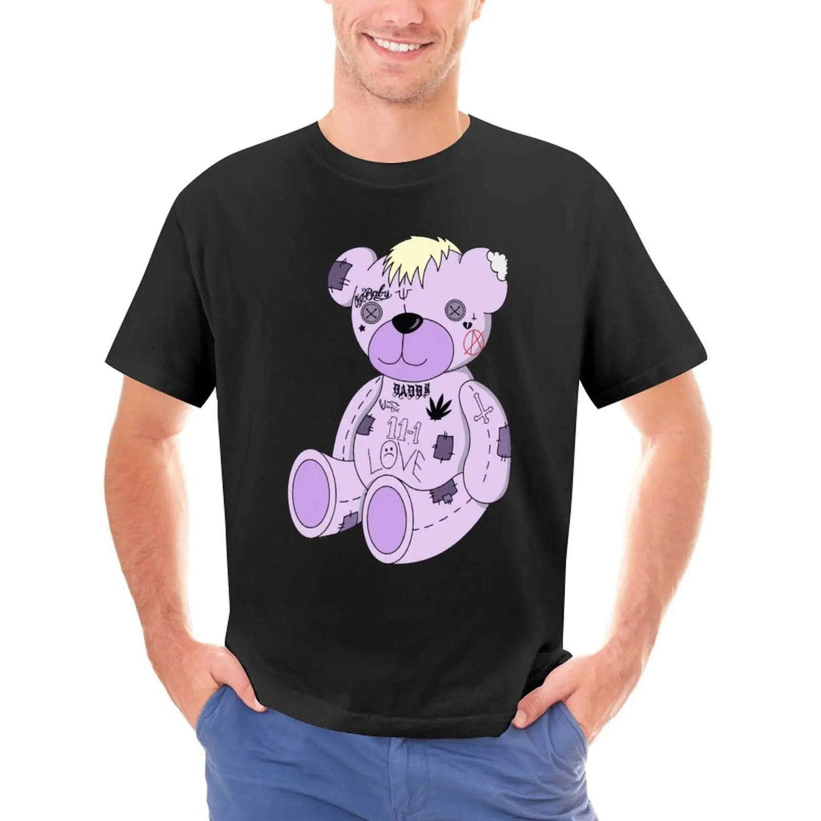 Man T Shirt LIL PEEP BEAR Classic T-Shirt Music Original Graphic Tee Short Sleeves 3XL 4XL 5XL Clothing Street Style |